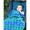 Stripey Shapes Blue Green Fleece Buggysnuggle